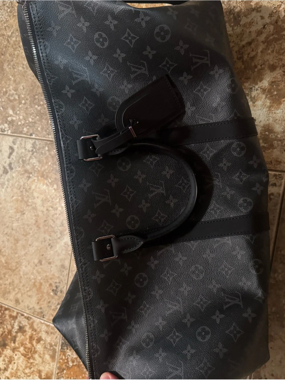 Louis Vuitton Monogram Eclipse Keepall Bandoulière 55 - Black/Grey